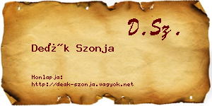 Deák Szonja névjegykártya